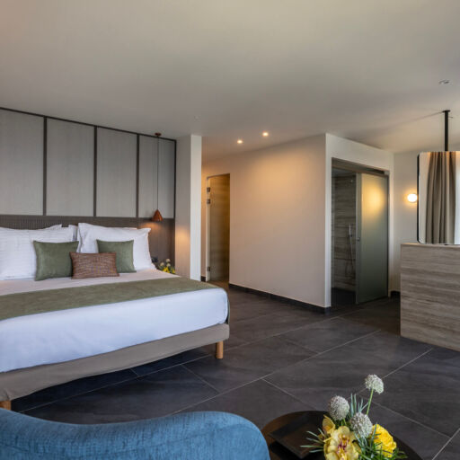 Valmar Corfu Room bedroom and bathroom